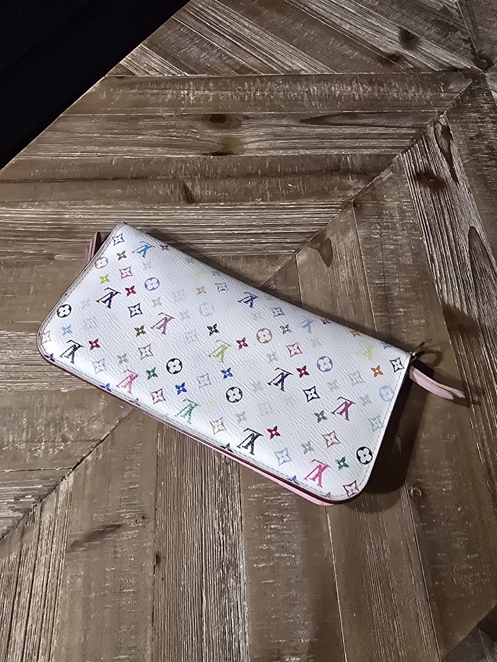Louis Vuitton Multicolore Insolite Wallet On Chain White Pink W/ COA